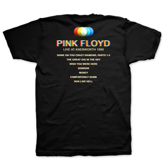 Live At Knebworth Black Titles T Shirt