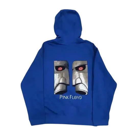 Pink Floyd Metal Heads Close Up Blue Zip Hoodie