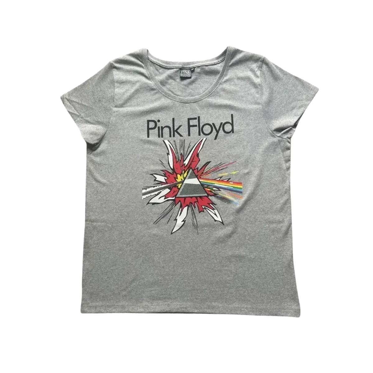 Pink Floyd TDSOTM Pop Art Ladies Grey T-Shirt