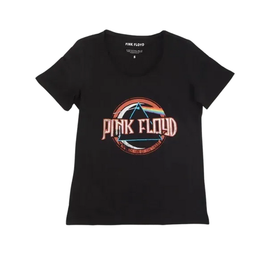 Dark Side Of The Moon Circle Logo Ladies T-Shirt
