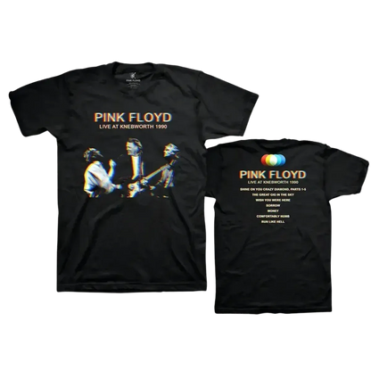 Live At Knebworth Black Titles T Shirt