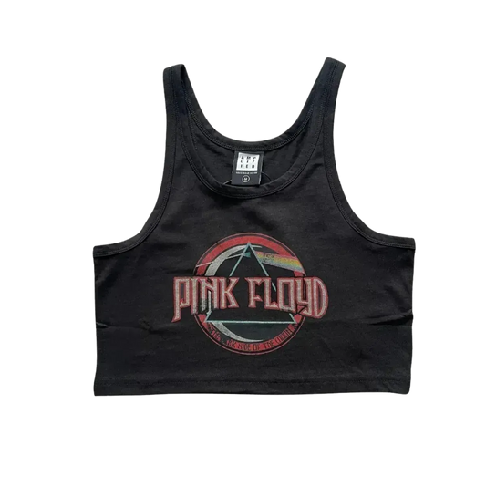Pink Floyd Ladies Black Cropped Tank