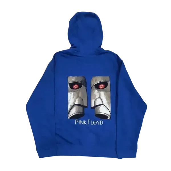 Pink Floyd Metal Heads Close Up Blue Zip Hoodie