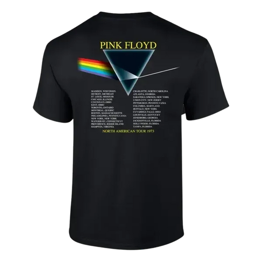 The Dark Side of the Moon North America Tour 1973 Double Sided Black T-Shirt